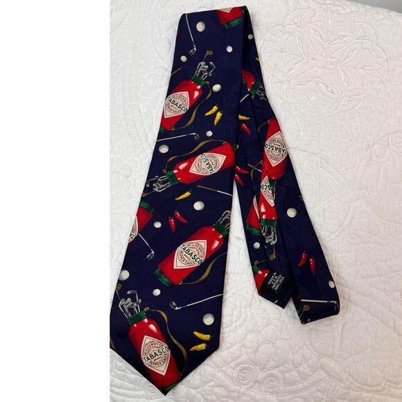 Tabasco Men's Multicolored 100% Silk Neck Tie 56 Inch x 4 Inch - Picture 1 of 5